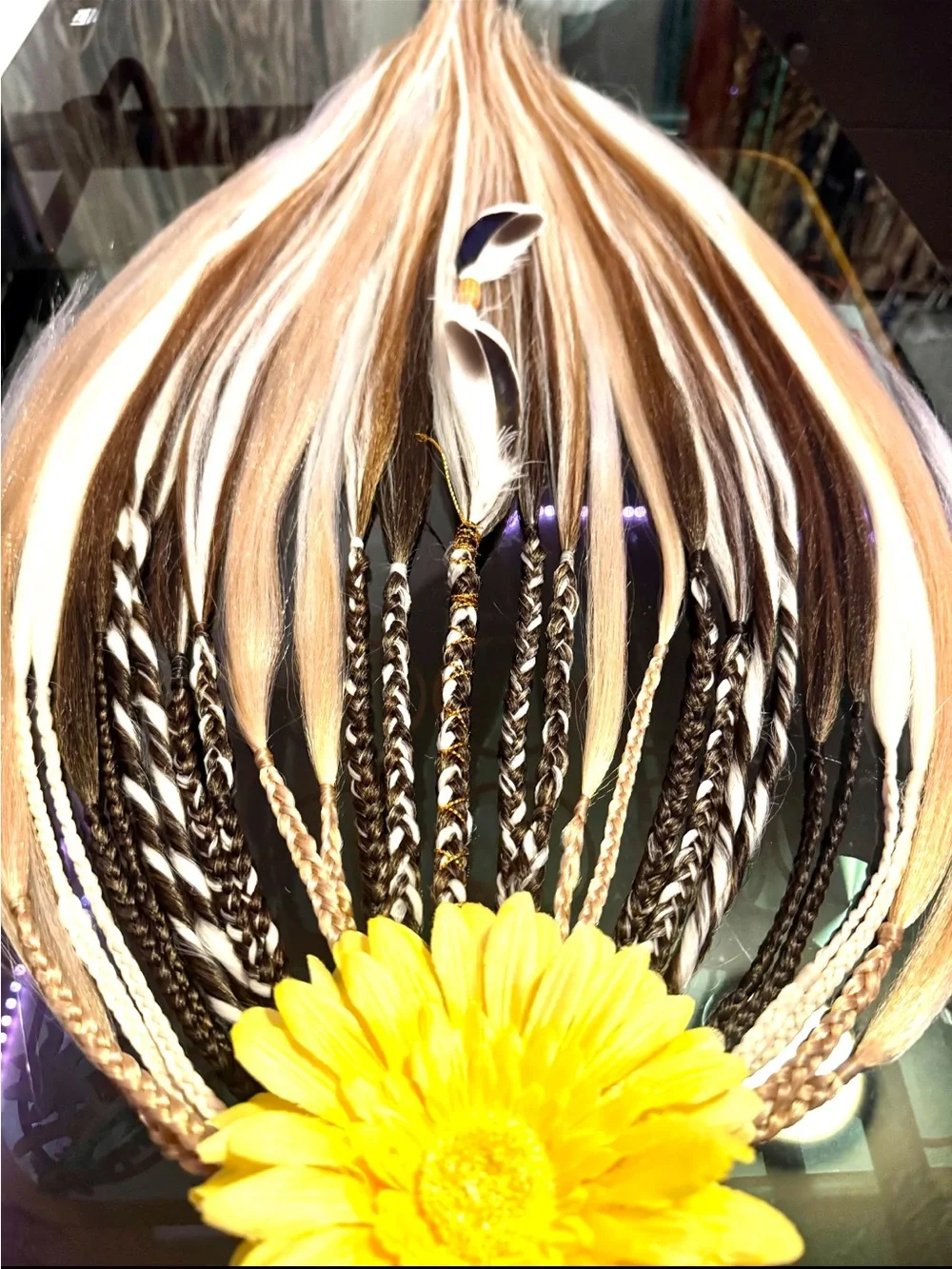 Blonde & Brown Braided Hair Extensions - Multi-Tone Accent
